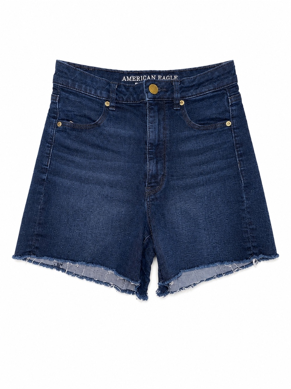American Eagle Outfitters Dark Blue High-Rise Denim Cutoff Shorts